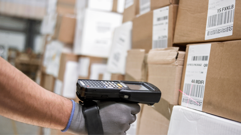 Scanning barcodes on cardboard boxes