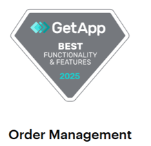 Best Functionality and Features 2025 badge from GetApp for C2W Inventory