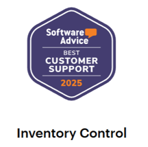Best Customer Support 2025 badge from SoftwareAdvice for C2W Inventory