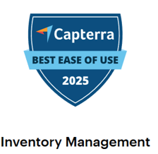 Best Ease of Use 2025 badge from Capterra for C2W Inventory