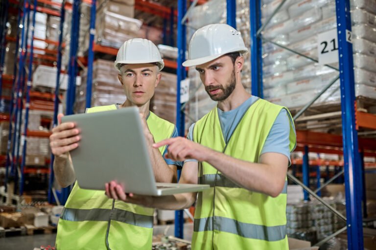team checking warehouse automation in their business