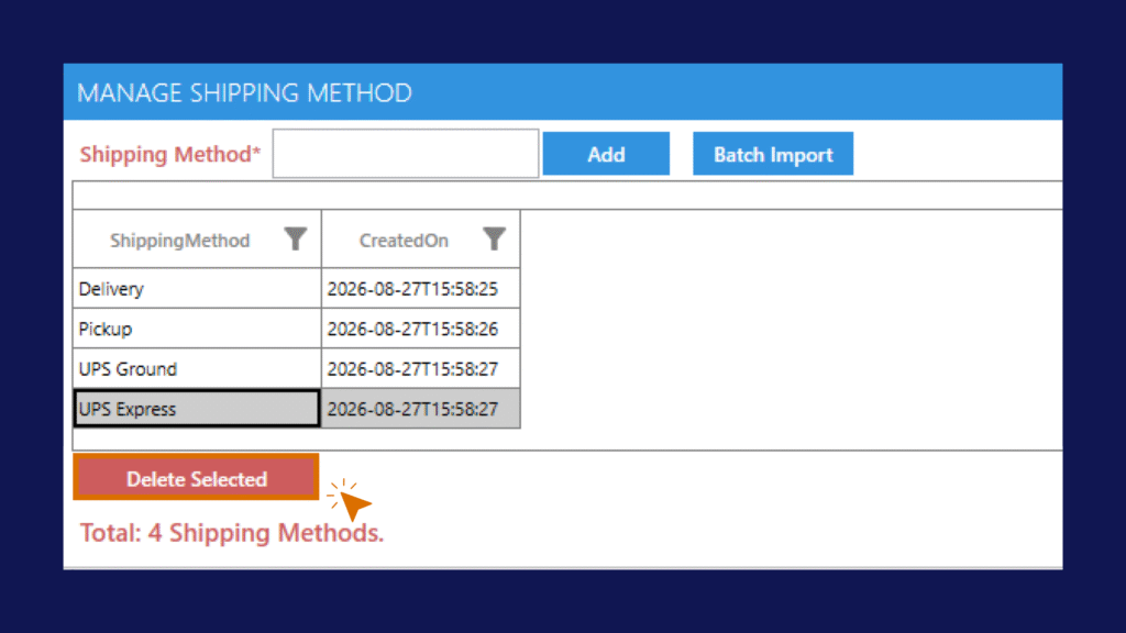 MANAGE SHIPPING METHODS HELP CENTER EDITS BOX Manage Shipping Methods